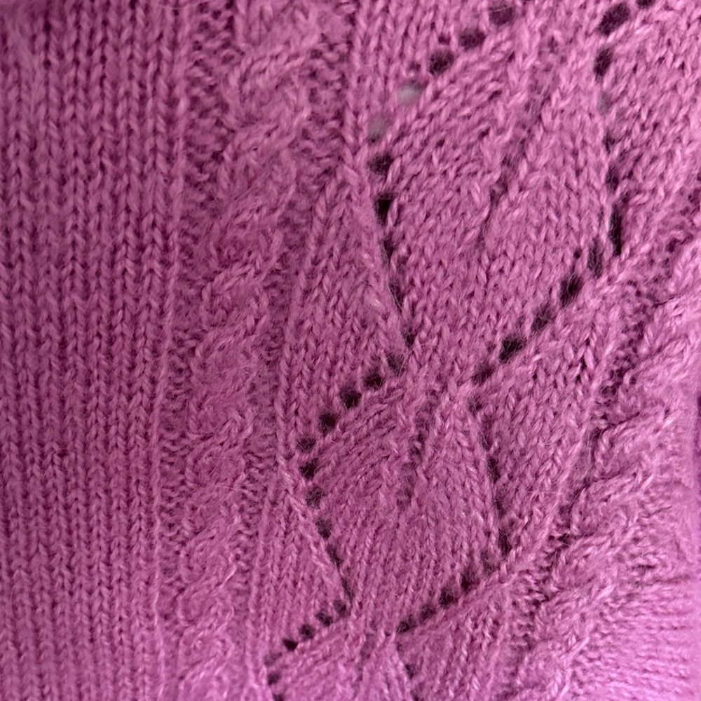 Handmade Vintage Pink Cable Knit Women's Sweater. - Picture 6 of 6